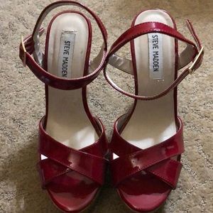 Steve Madden Red Patent Platform Heels